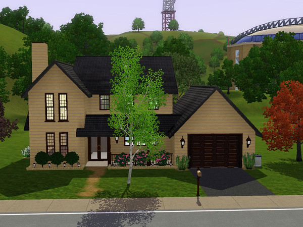 Sims 3 — The Woodbridge by lizholsimer — This two-story house features 4 bedrooms, 2 full baths, a kitchen/family room