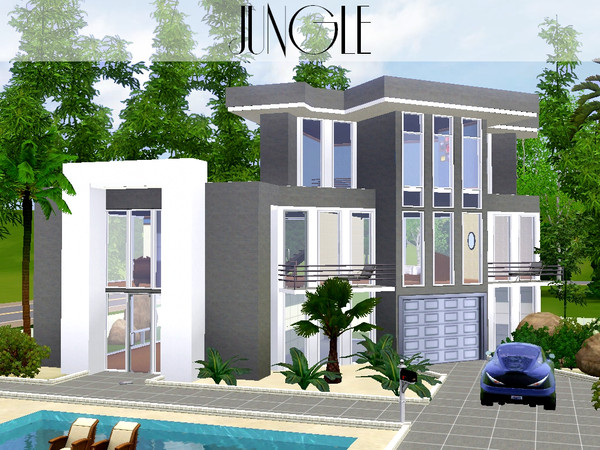 Sims 3 — Jungle by lilliebou — Hi ! Here are some details about this modern house: First floor: -Garage -Kitchen + Dining
