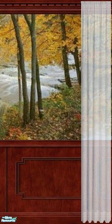 Sims 2 — Autums Falls Mural 3a by tamlfra — I have a small 3 panel mural, that has alternate ends with curtains. Preview