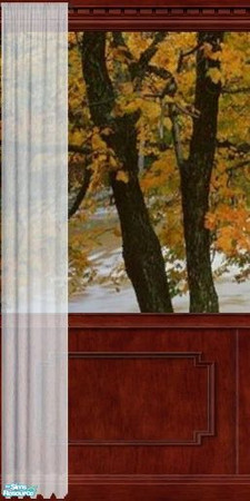Sims 2 — Autums Falls Mural 1a by tamlfra — I have a small 3 panel mural, that has alternate ends with curtains. Preview