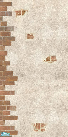 Sims 2 — Stucco On Brick_Left Corner by Halfcreek — created by Halfcreek. Can be found under masonry.