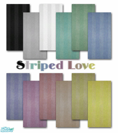 Sims 2 — Striped Love by dj_une — Lush and shiny wallpaper in 12 different colours to give your home a luxurious feel.
