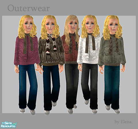 Sims 2 — Outerwear by Elena. — 5 new outfits to keep your little ones warm!