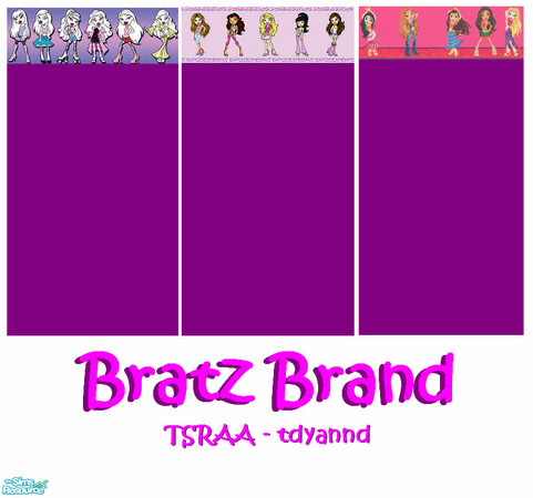 Sims 2 — Bratz Brand by tdyannd — A set of three Bratz walls.