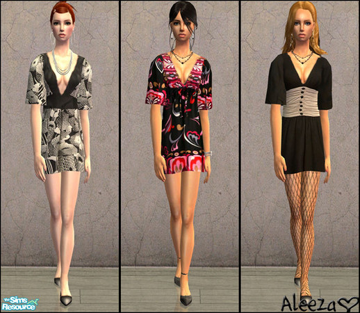 Sims 2 — City Walk  by Aleeza — A set of 3 new dresses and one new mesh included. No EP required. (maternity friendly)