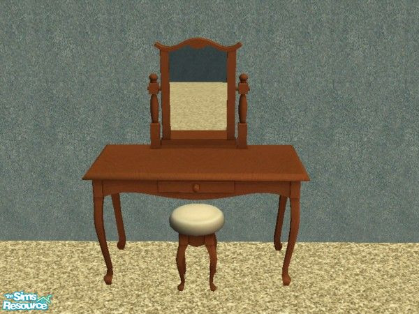 Sims 2 — Country Bedroom Vanity in Cherry by tamlfra — I love the Seasons country set, but prefer dark wood tones. So