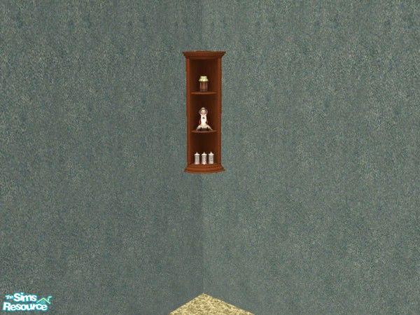 Sims 2 — Country Kitchen in Cherry - Corner Shelf by tamlfra — I love the Seasons country set, but I gravitate more