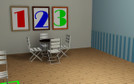 Sims 3 — 1, 2, 3 by Jezabel_Wrote — Numbers 1, 2 and 3 in primary colors by Jezabel Wrote. Original mesh by Maxis.