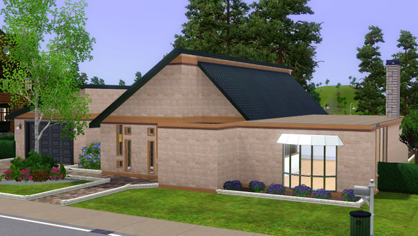Sims 3 — Small Modern by mrsimsfan2 — Need a modern for your sims that have money? Well here is a nice 2bed 1bath home.