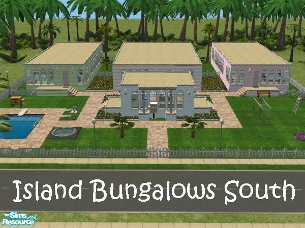 Sims 2 — Island Bungalows South by MartinaES — Your Sims will love this private, lush rental property.This lot features 3