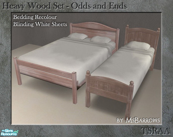 Sims 2 — Heavy Wood - Blinding White Bedding by MsBarrows — Sometimes you just want plain white sheets, so bleached and