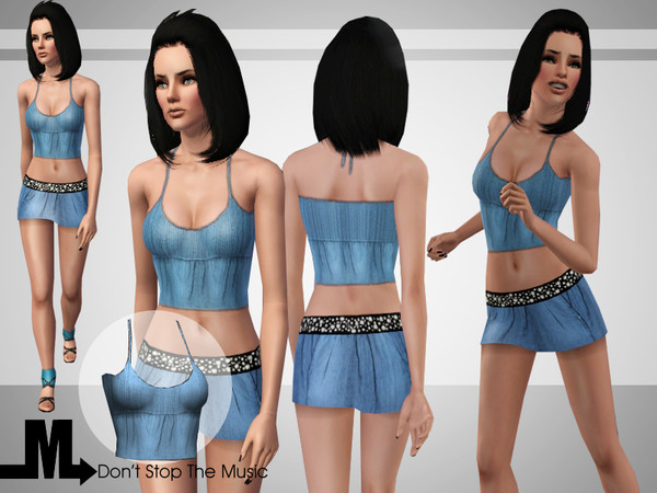 Sims 3 — Denim Tank by miraminkova — This shows your sweetness and your cute personality!
