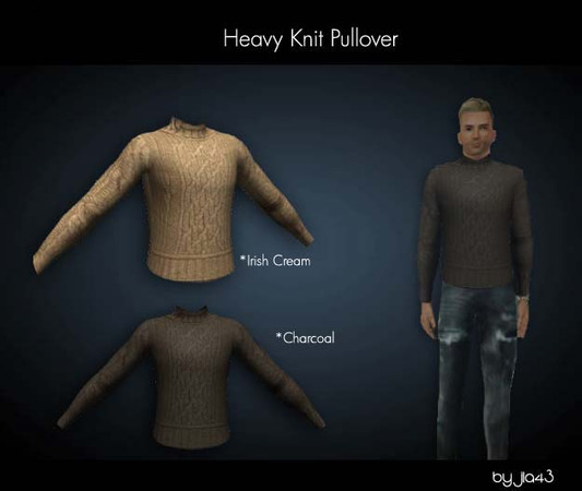 Sims 3 —  Knit pullover by jla43 — Here is a basic element of a sim's wardrobe: the pullover. Hey is the middle of summer