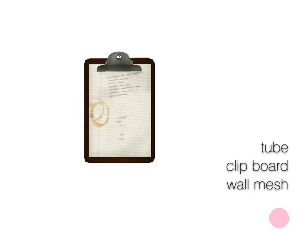 Sims 3 — Clip Board Wall Mesh by DOT — Clip Board Wall Mesh by DOT of The Sims Resource