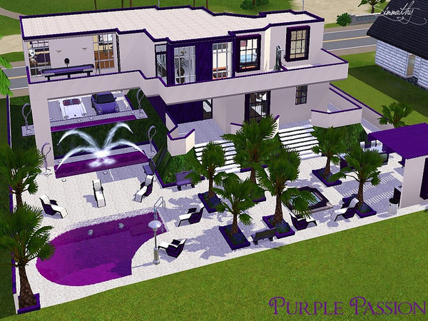 Sims 3 — Purple Passion by simmothy — Purple Passion is a cool modern house. It's for a single sim or sim couple. And if