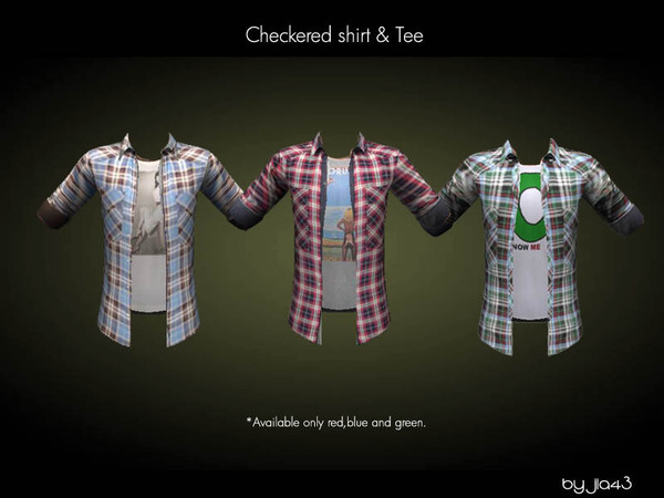 Sims 3 — Layered checker shirt by jla43 — It's hard to believe a high fashion brand creates casual and plain designs like
