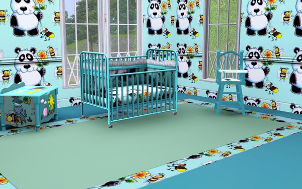 Sims 3 — marcorse_he's the bee's knees pattern by marcorse — A cutesy little black and white bear, is the object of
