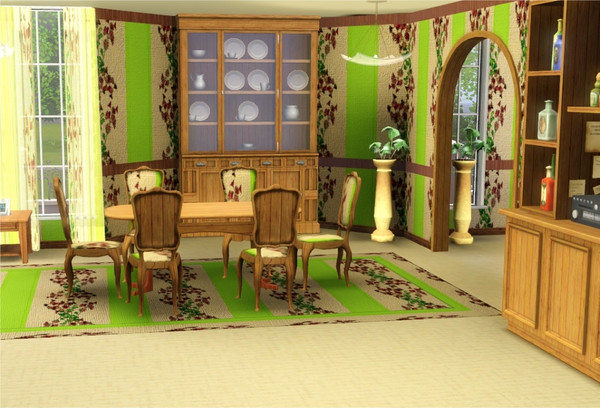 Sims 3 — marcorse_autumn twist pattern by marcorse — An alternating vertical pattern of floral motifs and stripes, on a