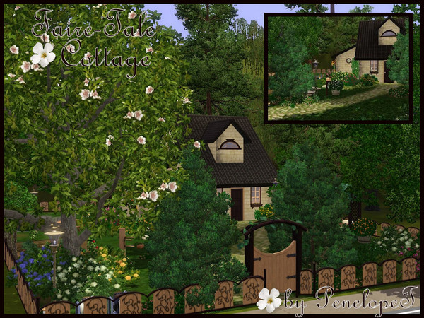 Sims 3 — Faire-Tale Cottage by PenelopeT — This cute little cottage is just right for a single Sim or couple who loves