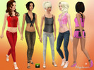 Sims 3 — Mix N Match Tops & Bottoms Set by skystars5 — A set of 3 tops (two knit and one tied), one pair of knit