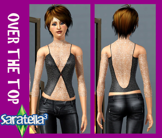 Sims 3 — OverTheTop by saratella — Lacy Top For Crazy Night. Recolorable