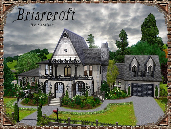 Sims 3 — Briarcroft by katalina — Briarcroft is a much larger Gothic from Nightshade and has an attached garage to the