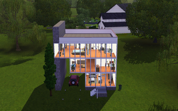 Sims 3 — Cool Ranch by skreaminthedark2 — A modern 3 level design perfect for the family that doesn't really care about