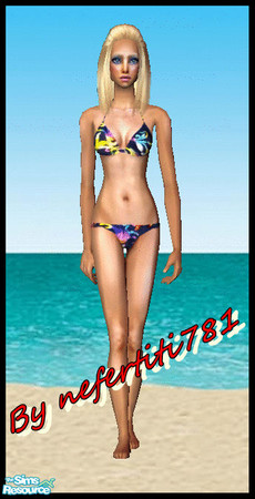 Sims 2 — Blue Chiffon Bikini by nefertiti781 — Blue chiffon like bikini. i found this material online and fell in love