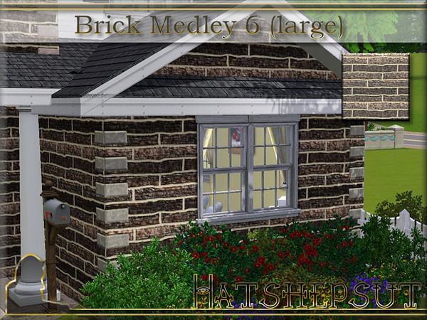 Sims 3 — Brick Medley 6 large by hatshepsut — Textured brick pattern suitable for walls and floors