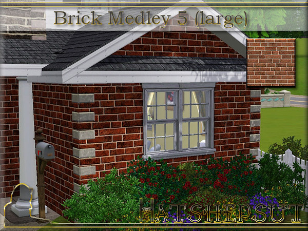 Sims 3 — Brick Medley 5 large by hatshepsut — Textured brick pattern suitable for walls and floors