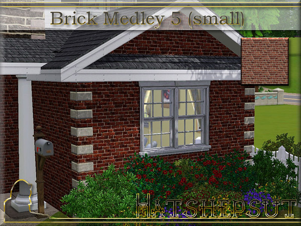 Sims 3 — Brick Medley 5 small by hatshepsut — Textured brick pattern suitable for walls and floors