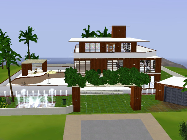 Sims 3 — Beach house  by sunbabuty — Modern beach house created for Wolff's lot. Contemporary outside appearance and