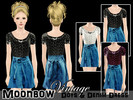 Sims 3 — Dots & Denim Dress_Moonbow by Moon_bow — This is a vintage Polka dots &amp;amp; denim dress. It includes