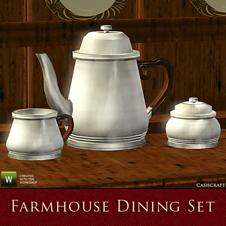 Sims 3 — Farmhouse Coffee Pot by Cashcraft — This handsome, antique coffee pot features a wooden handle. Created by