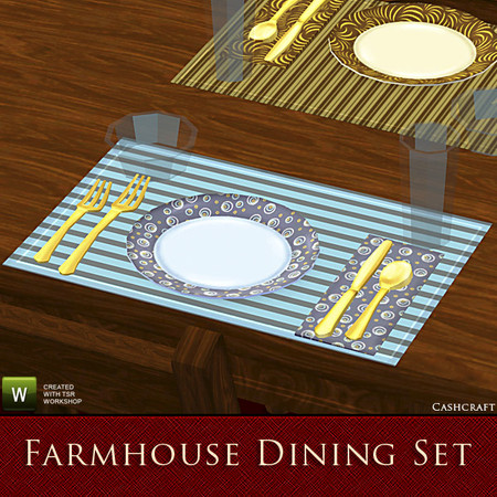 Sims 3 — Farmhouse Placesetting by Cashcraft — It's the perfect placesetting for casual dining. Created by Cashcraft for