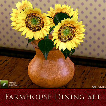 Sims 3 — Farmhouse Sunflowers by Cashcraft — This cheery bunch of sunflowers in a decorative vase will brighten your