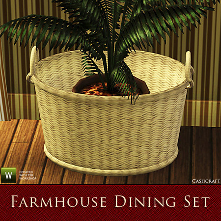 Sims 3 — Farmhouse Basket by Cashcraft — This sturdy wicker basket has numerous uses or as a decorative piece.