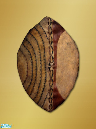 Sims 2 — Africa Shield - Mesh by Shakeshaft — Part of a room set with an African feel, set includes Armchair and Loveseat