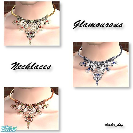 Sims 2 — -Glamourous Necklaces- by dealer_day — Glamourous golden, silver and bronze necklaces with precious gems. Hope