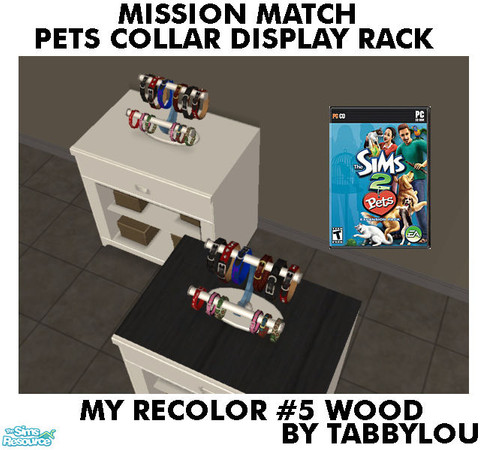 Sims 2 — TL - MMPetsCollarDisplayRack Recolor05Wd by TabbyLou — My Recolor #5 Wood Recolor of the Collar Connection