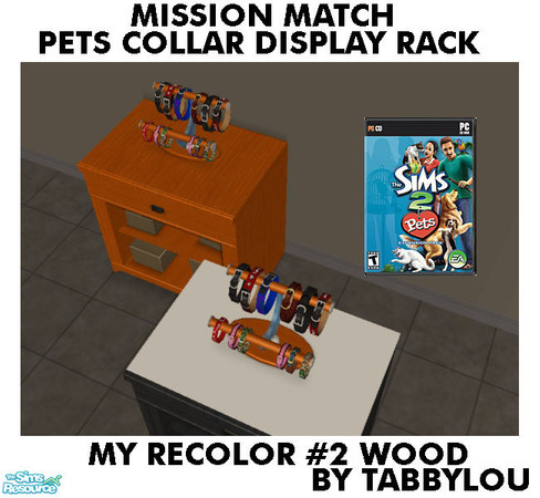 Sims 2 — TL - MMPetsCollarDisplayRack Recolor02Wd by TabbyLou — My Recolor #2 Wood Recolor of the Collar Connection