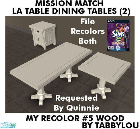 Sims 2 — TL - MMLaTableSquareDiningTable Recolor05Wd by TabbyLou — My Recolor #5 Wood Recolor of the La Table Square