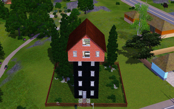 Sims 3 — Tall House by turtlou — A small, yet tall house for your sims. Based off a real house.