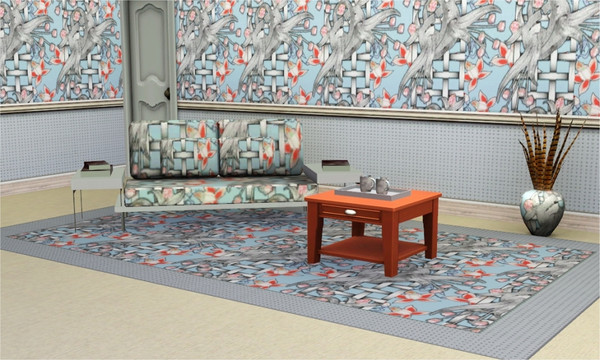 Sims 3 — marcorse_fantasia pattern by marcorse — A fantasy floral pattern in shades of red and grey.
