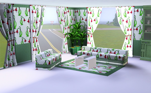 Sims 3 — marcorse_howdy doody pattern by marcorse — Little red bell flowerss, nodding to each other in a 'howdy doody'
