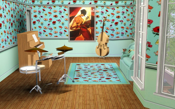 Sims 3 — marcorse_liberty poppy pattern by marcorse — Beautiful poppy flowers scattered in a liberty style pattern