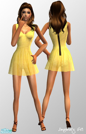 Sims 2 — Yellow dress 2 by Imaginary Boutique — TopShop