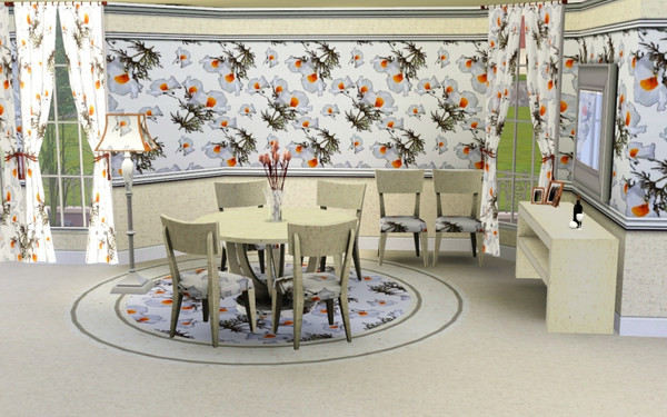 Sims 3 — marcorse_white poppy pattern by marcorse — A snowfall of white poppies in full bloom on a neutral background.