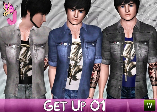 Sims 3 — Get Up Jacket 01 by julianafraga29 — Casual Jacket for your male Sims - 2 Palettes Recolorable
