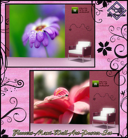 Sims 3 —  Flowers Maxi Wall Art Poster Set by Devirose — by Devirose.A set of beautiful large poster,for the wall,to